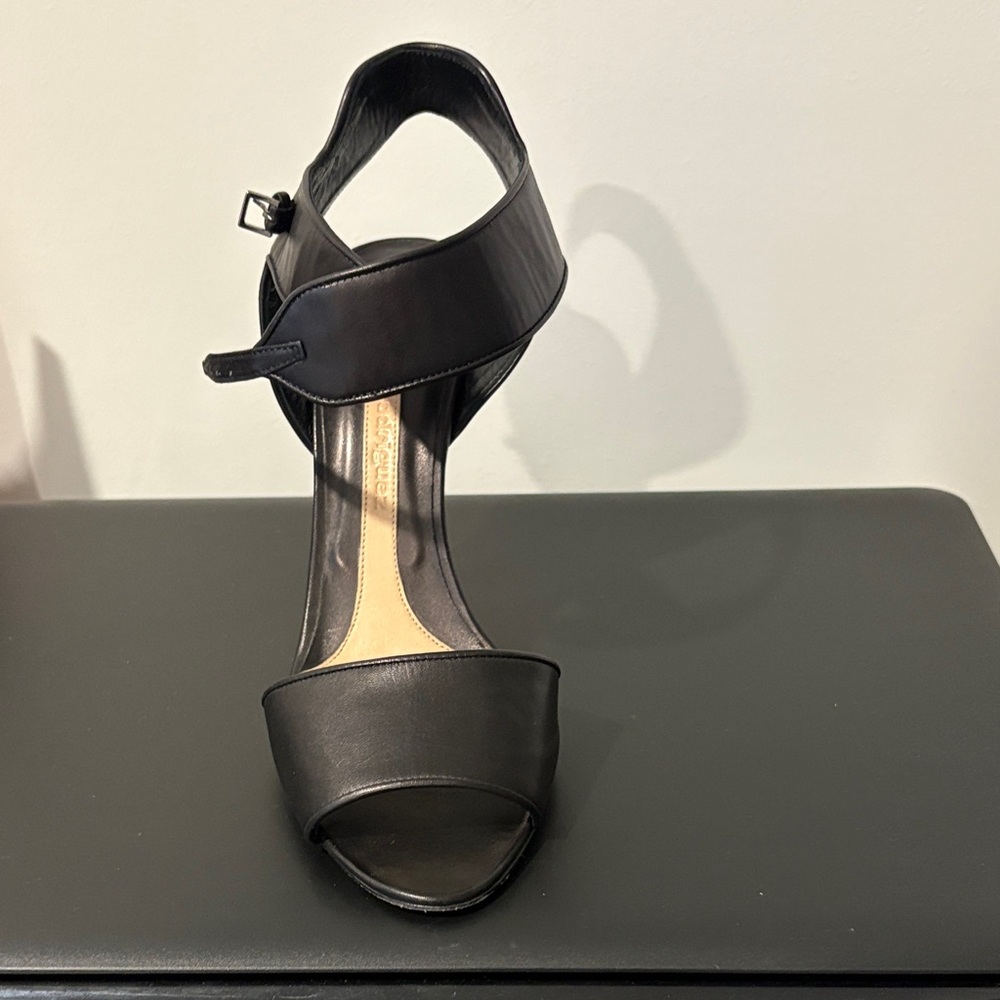 Narciso Rodriguez Black Leather Ankle-Strap Heel
